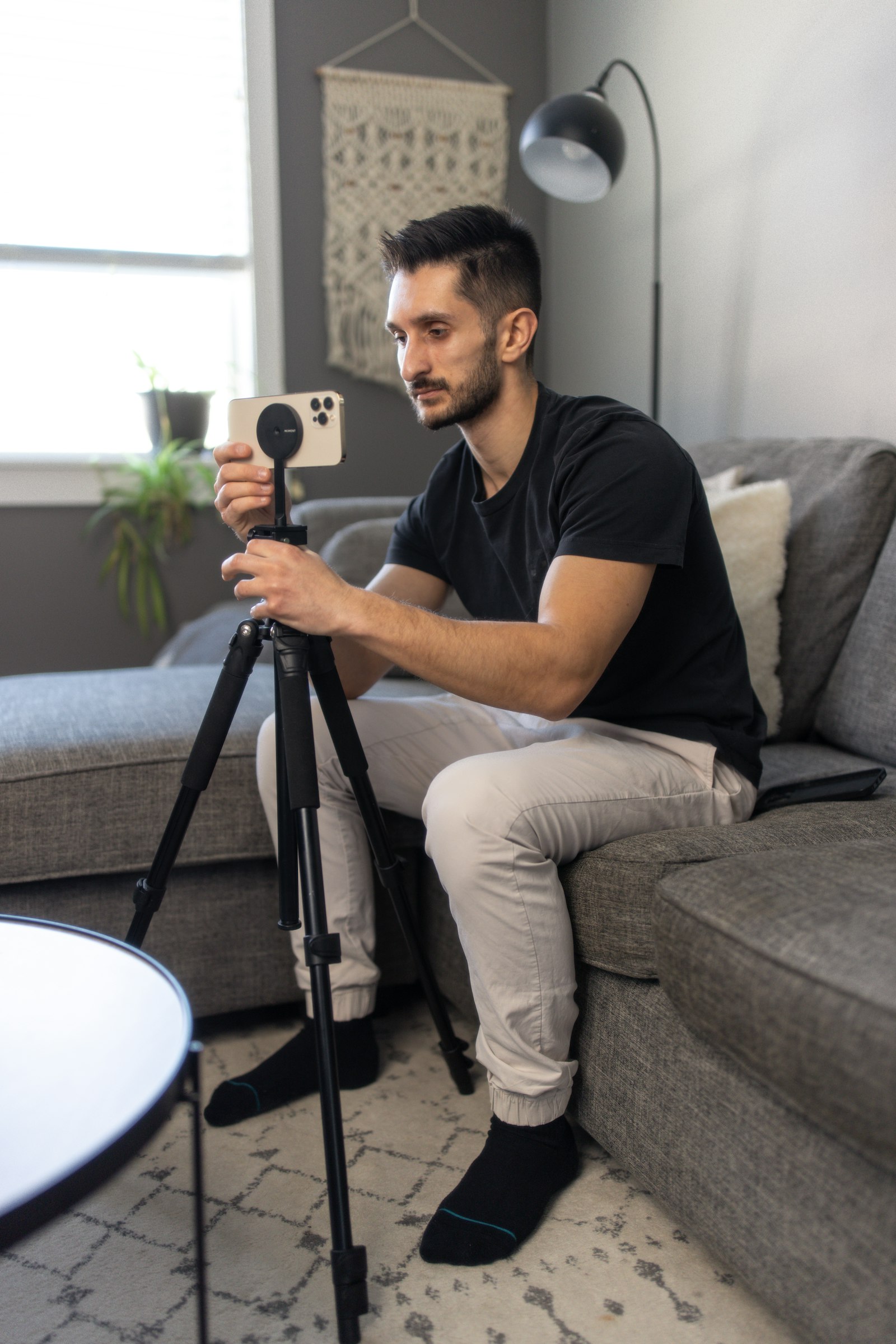 The vlogger at work